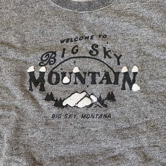 Madewell Gray Crop Sweatshirt Size XS Big Sky Montana - Picture 2 of 5